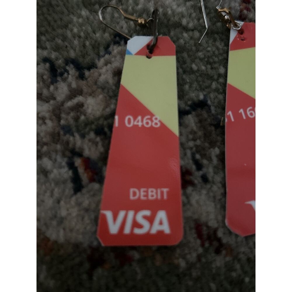 Credit Card Novelty Earrings. Visa And Chevron View 4